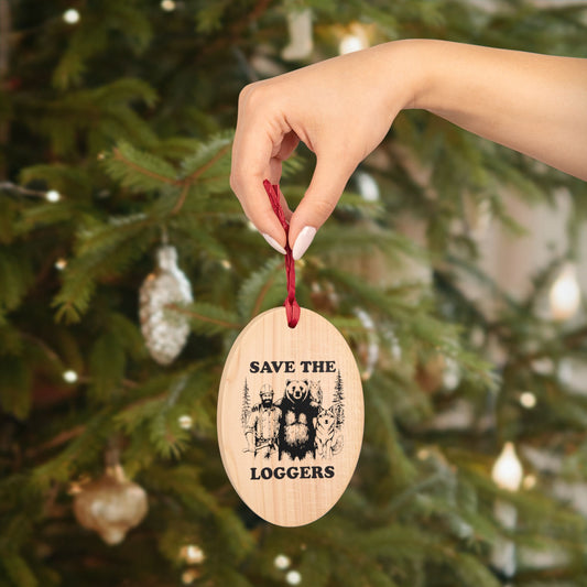 Save the Loggers Christmas Ornament