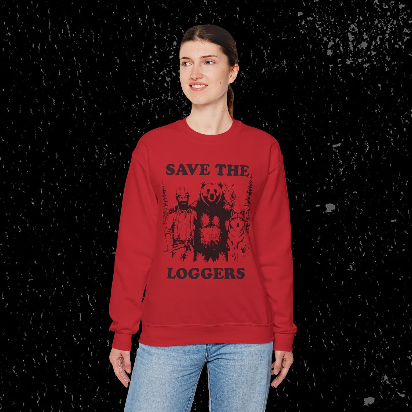 Save the Loggers Sweatshirt - Black Lettering