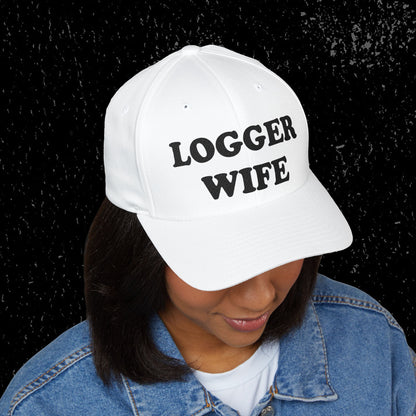 Logger Wife Embroidered Cap - Black Embroidery