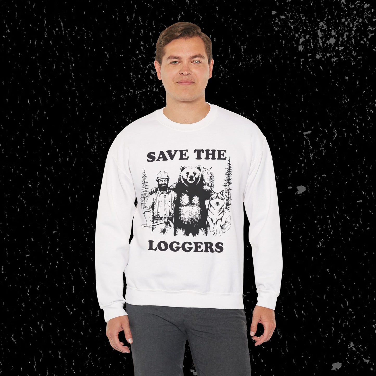 Save the Loggers Sweatshirt - Black Lettering