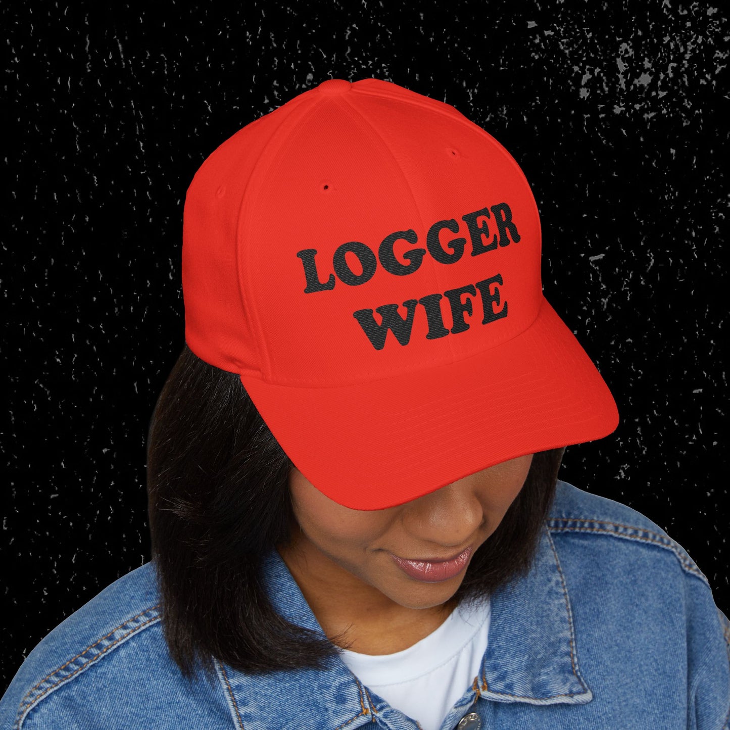 Logger Wife Embroidered Cap - Black Embroidery