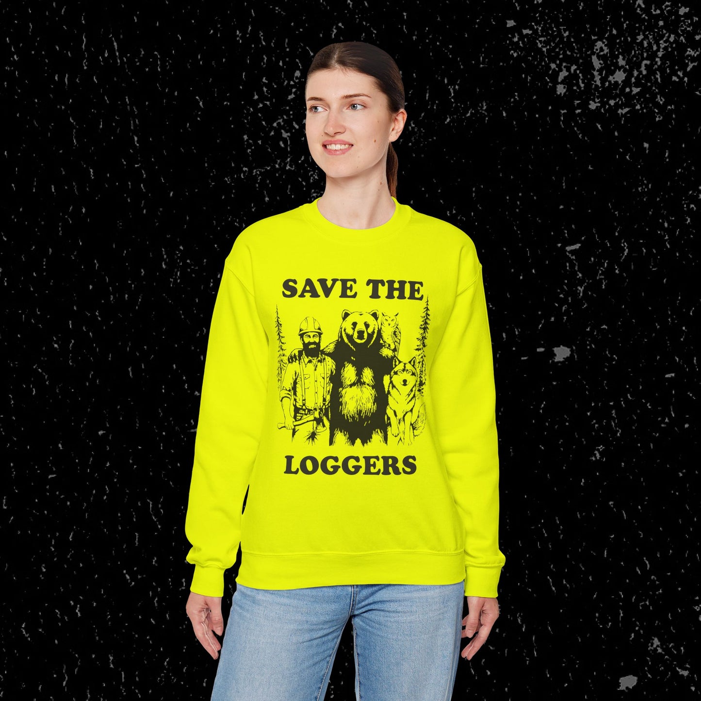 Save the Loggers Sweatshirt - Black Lettering