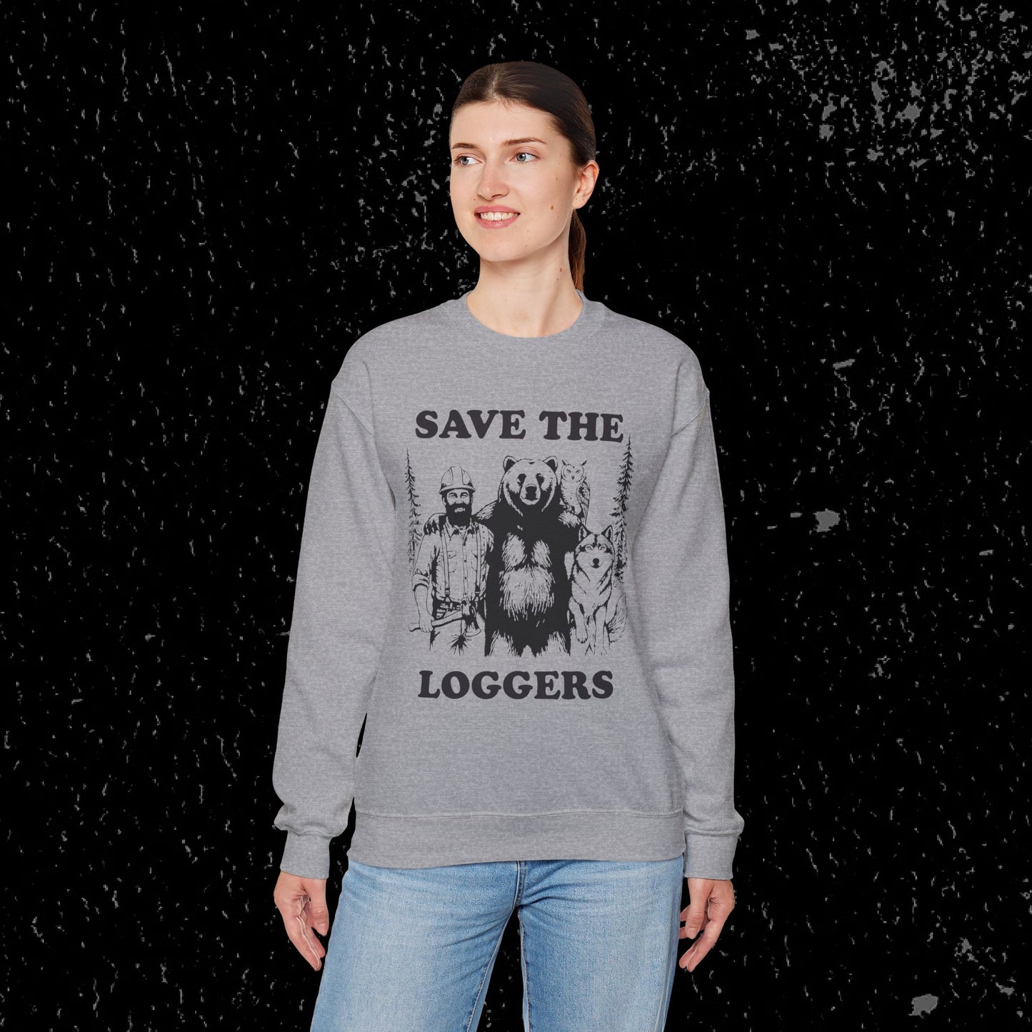 Save the Loggers Sweatshirt - Black Lettering