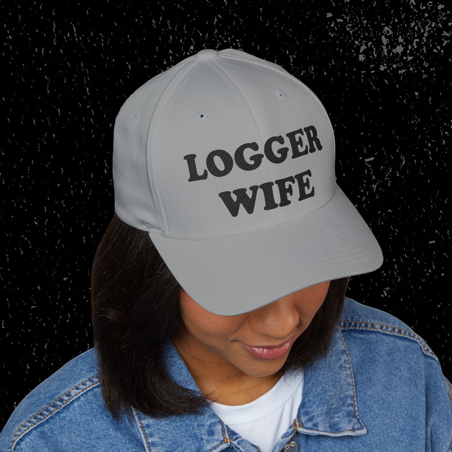 Logger Wife Embroidered Cap - Black Embroidery