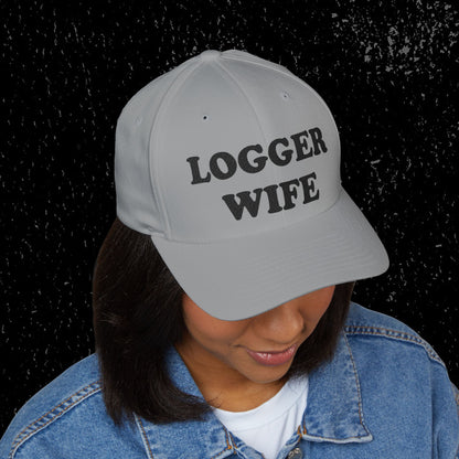 Logger Wife Embroidered Cap - Black Embroidery