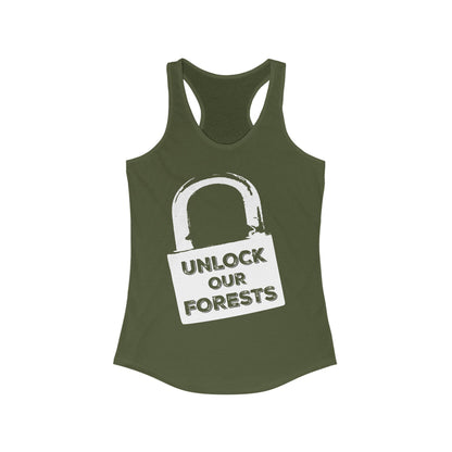Unlock Our Forests Women's Racerback