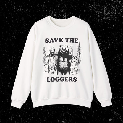 Save the Loggers Sweatshirt - Black Lettering