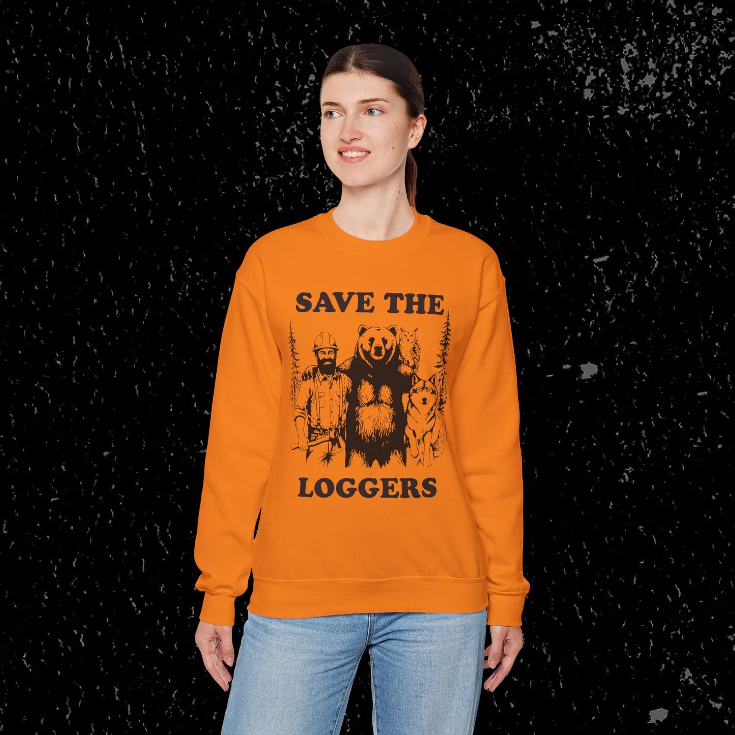 Save the Loggers Sweatshirt - Black Lettering